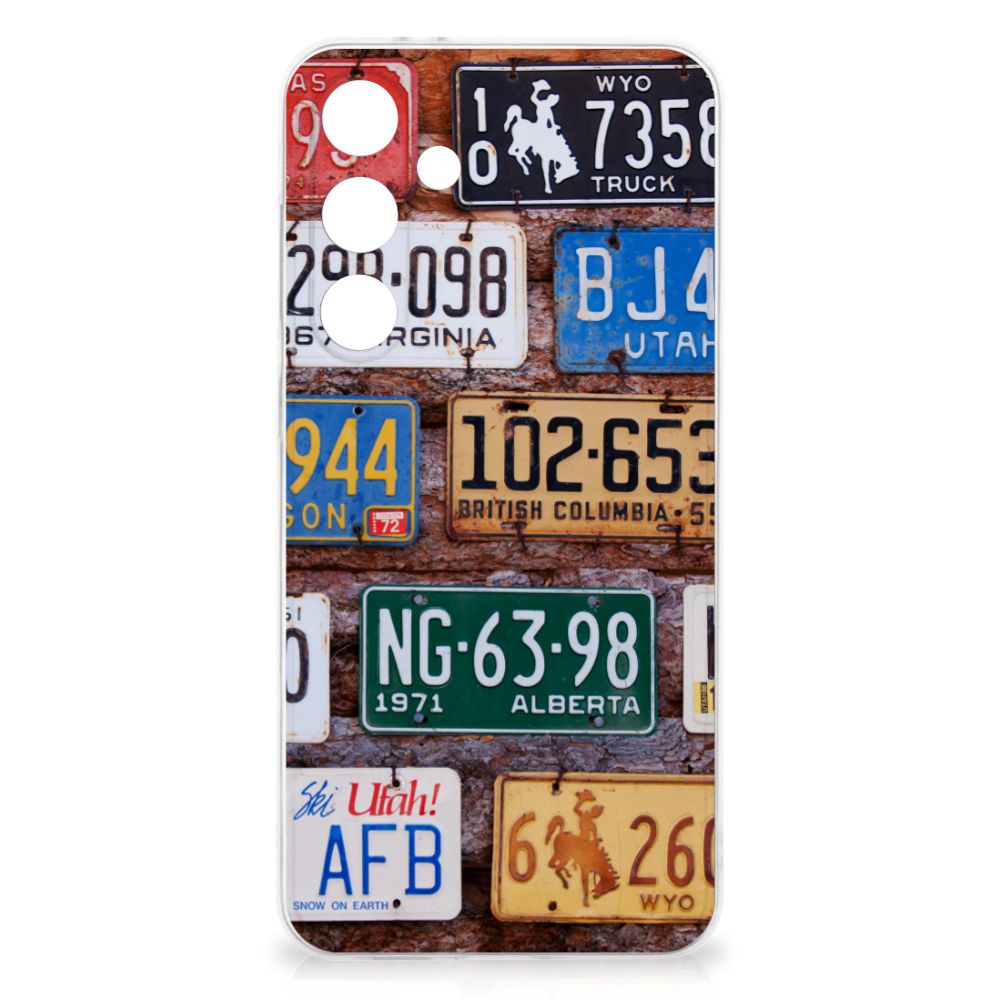 Samsung Galaxy S24 FE Siliconen Hoesje met foto Kentekenplaten design kentekenplaten aanzicht