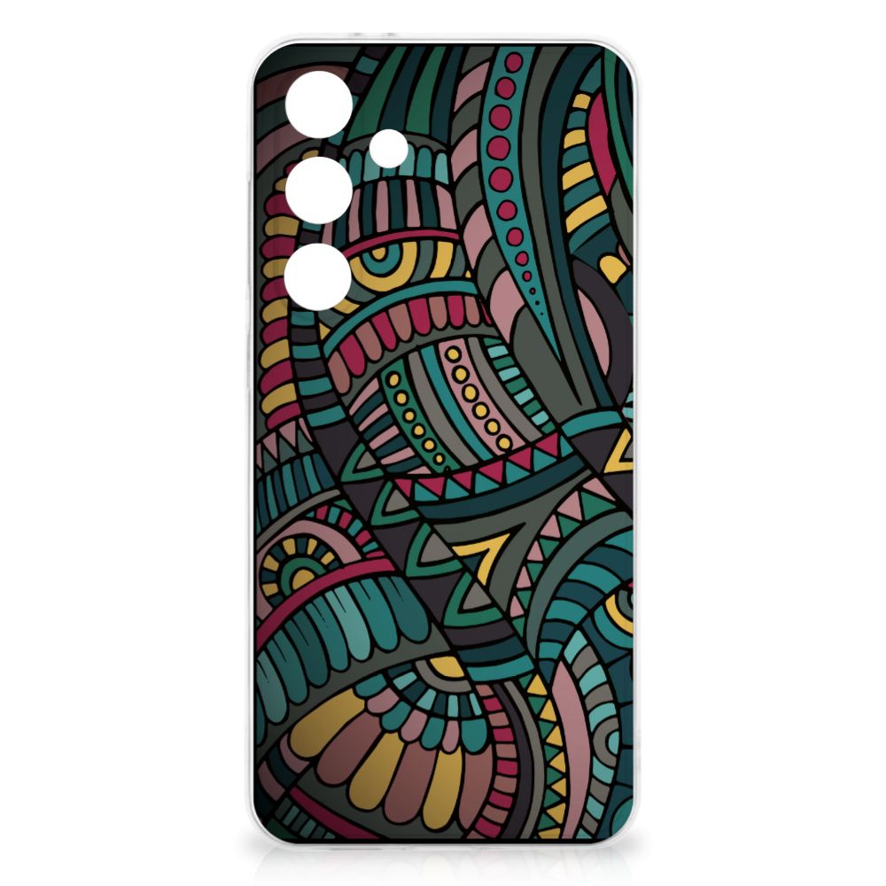 Samsung Galaxy S24 FE TPU bumper Aztec achterkant kleurrijk ontwerp