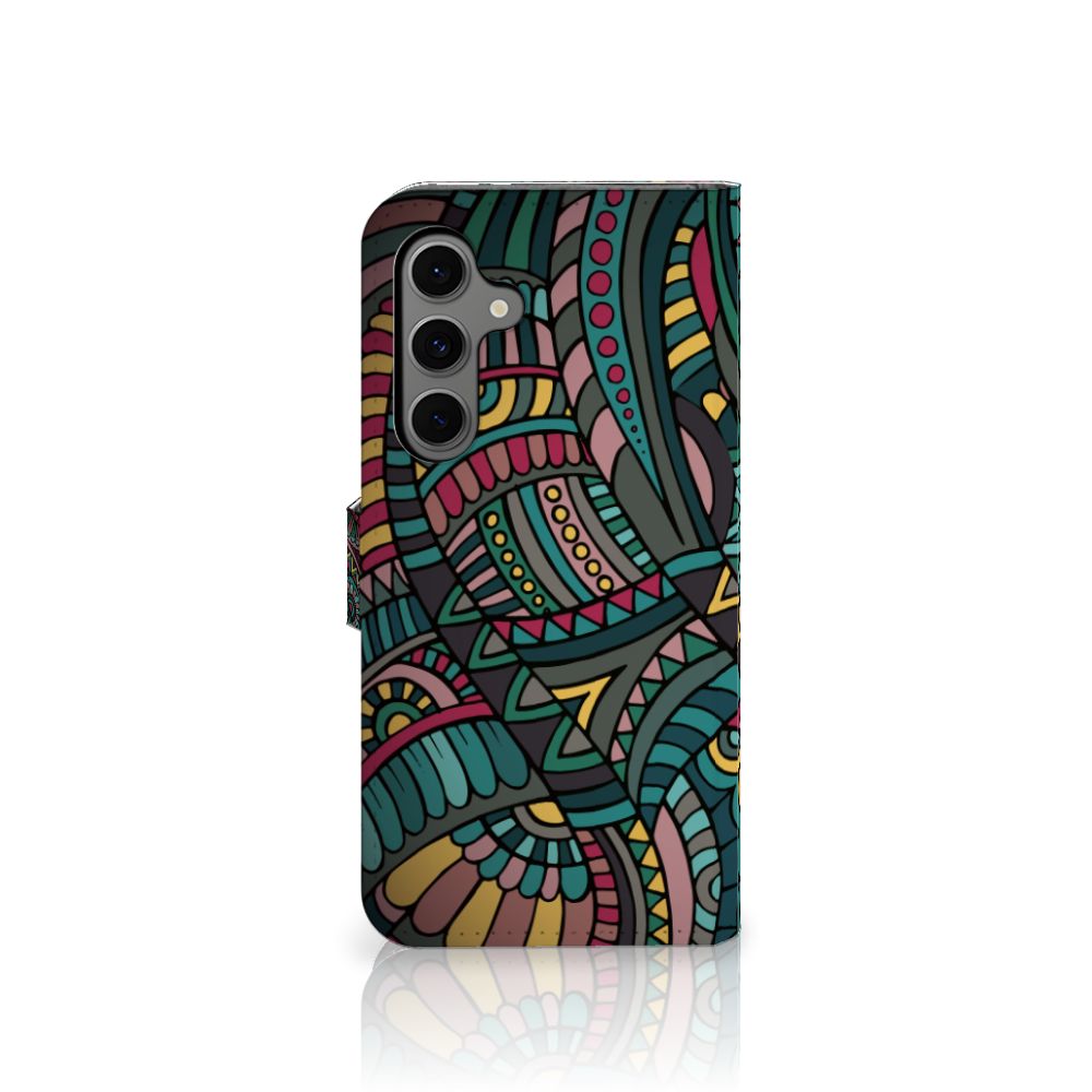 Samsung Galaxy S24 FE Telefoon Hoesje Aztec telefoonhoesje design Aztec zijaanzicht