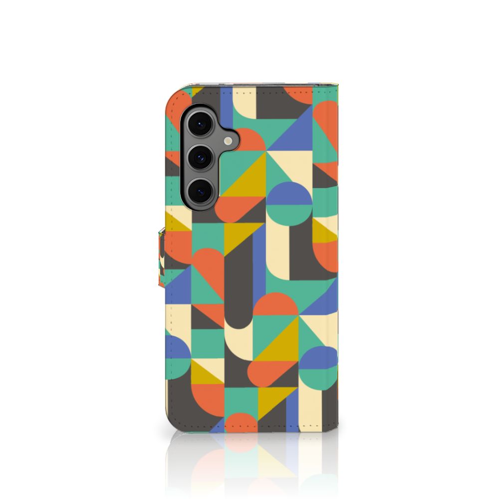 Samsung Galaxy S24 FE Telefoon Hoesje Funky Retro telefoonhoesje geometrisch design voorkant