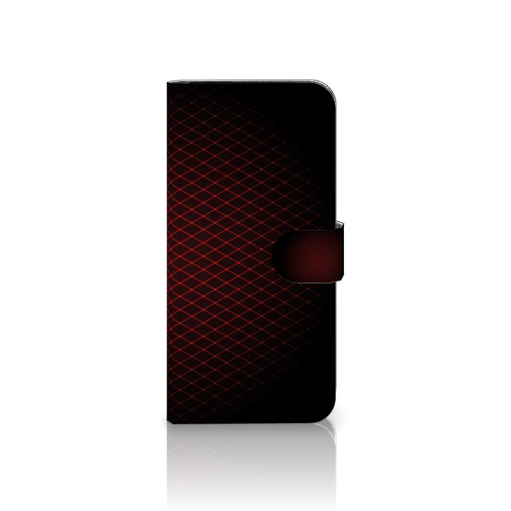 Samsung Galaxy S24 FE Telefoon Hoesje Geruit Rood telefoonhoesje geruit zwart rood aanzicht
