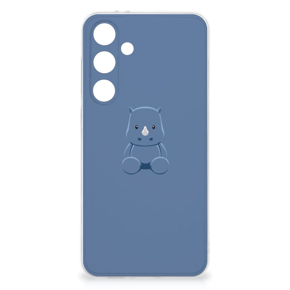 Samsung Galaxy S24 FE Telefoonhoesje met Naam Baby Rhino achterkant ontwerp baby rhino