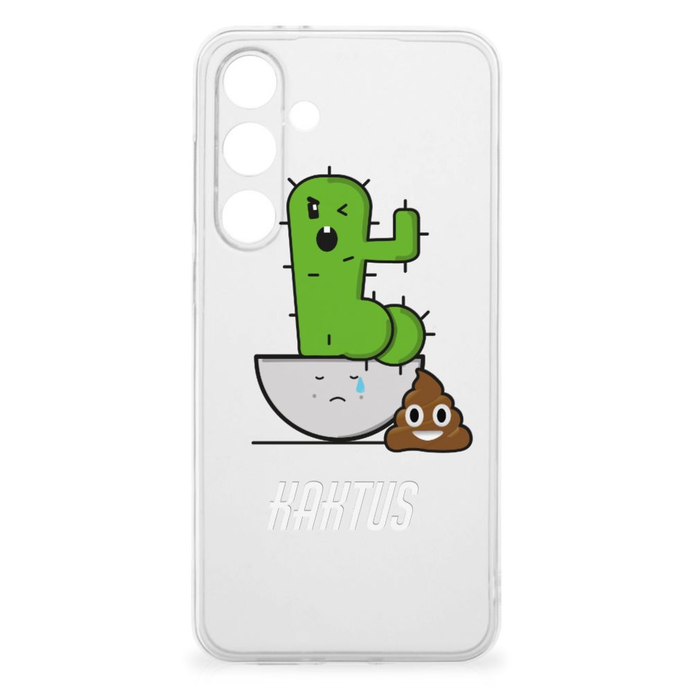 Samsung Galaxy S24 FE Telefoonhoesje met Naam Cactus Poo design cactus poo aanzicht