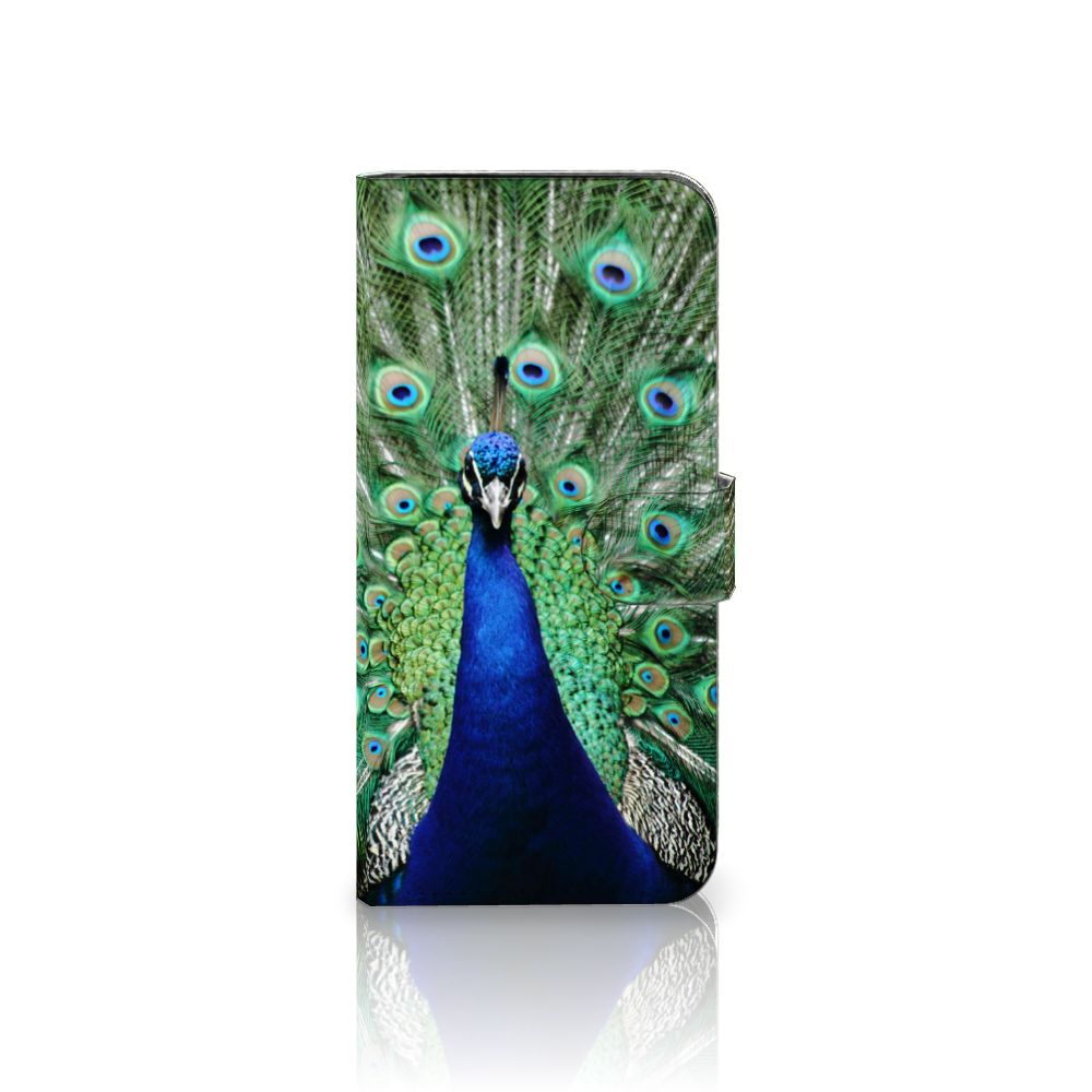 Samsung Galaxy S24 FE Telefoonhoesje met Pasjes Pauw telefoonhoesje pauw vooraanzicht