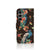 Samsung Galaxy S24 FE Telefoonhoesje met Pasjes Pauw met Bloemen telefoonhoesje pauw bloemen achterkant