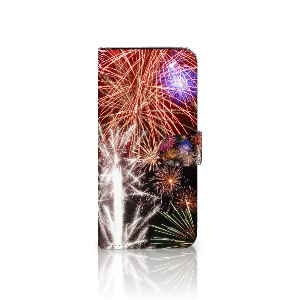 Samsung Galaxy S24 FE Wallet Case met Pasjes Vuurwerk hoesje siervuurwerk voorkant