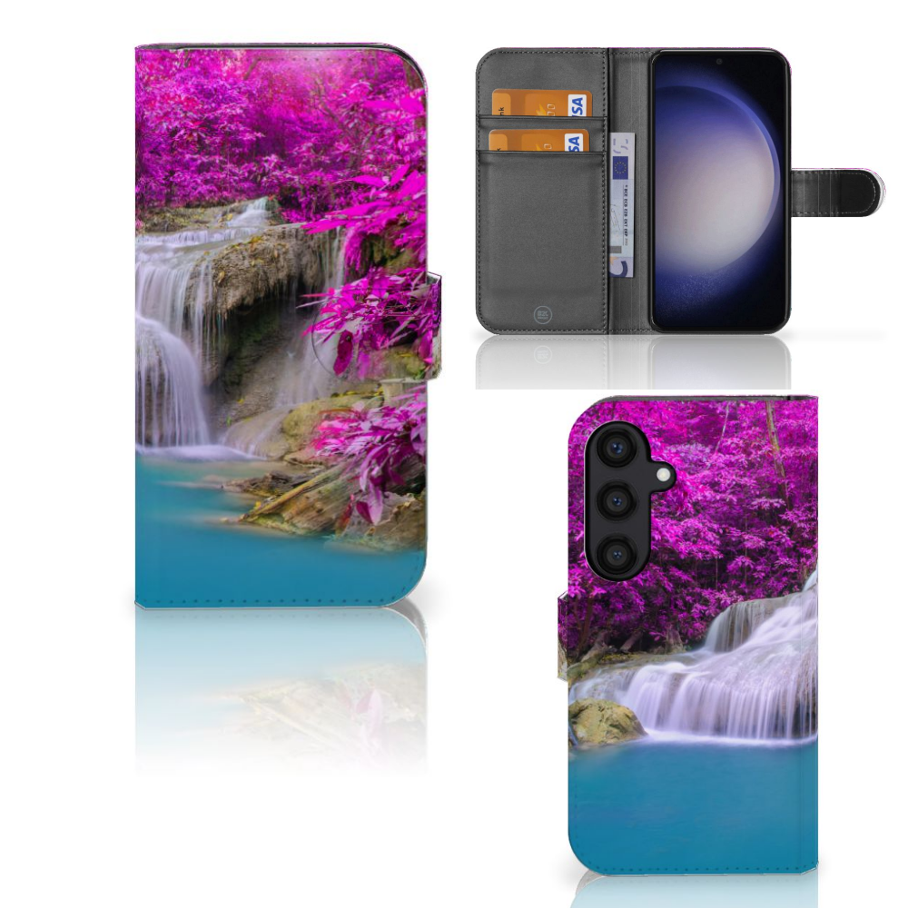 Samsung Galaxy S24 Flip Cover Waterval flipcover waterval paarse bomen design