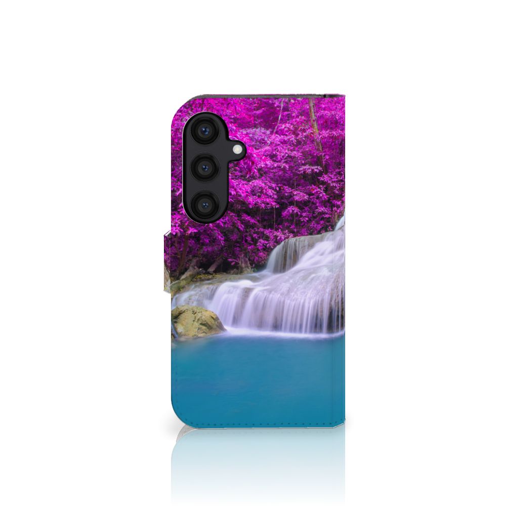 Samsung Galaxy S24 Flip Cover Waterval waterval paarse bomen design