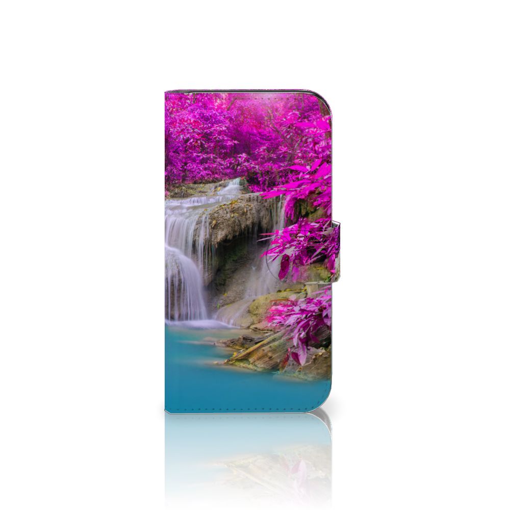 Samsung Galaxy S24 Flip Cover Waterval waterval paarse bomen kleurrijk design