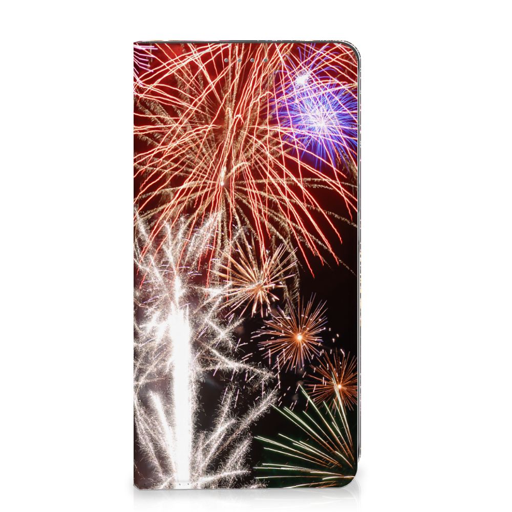 Samsung Galaxy S24 Hippe Standcase Vuurwerk design vuurwerk aanzicht