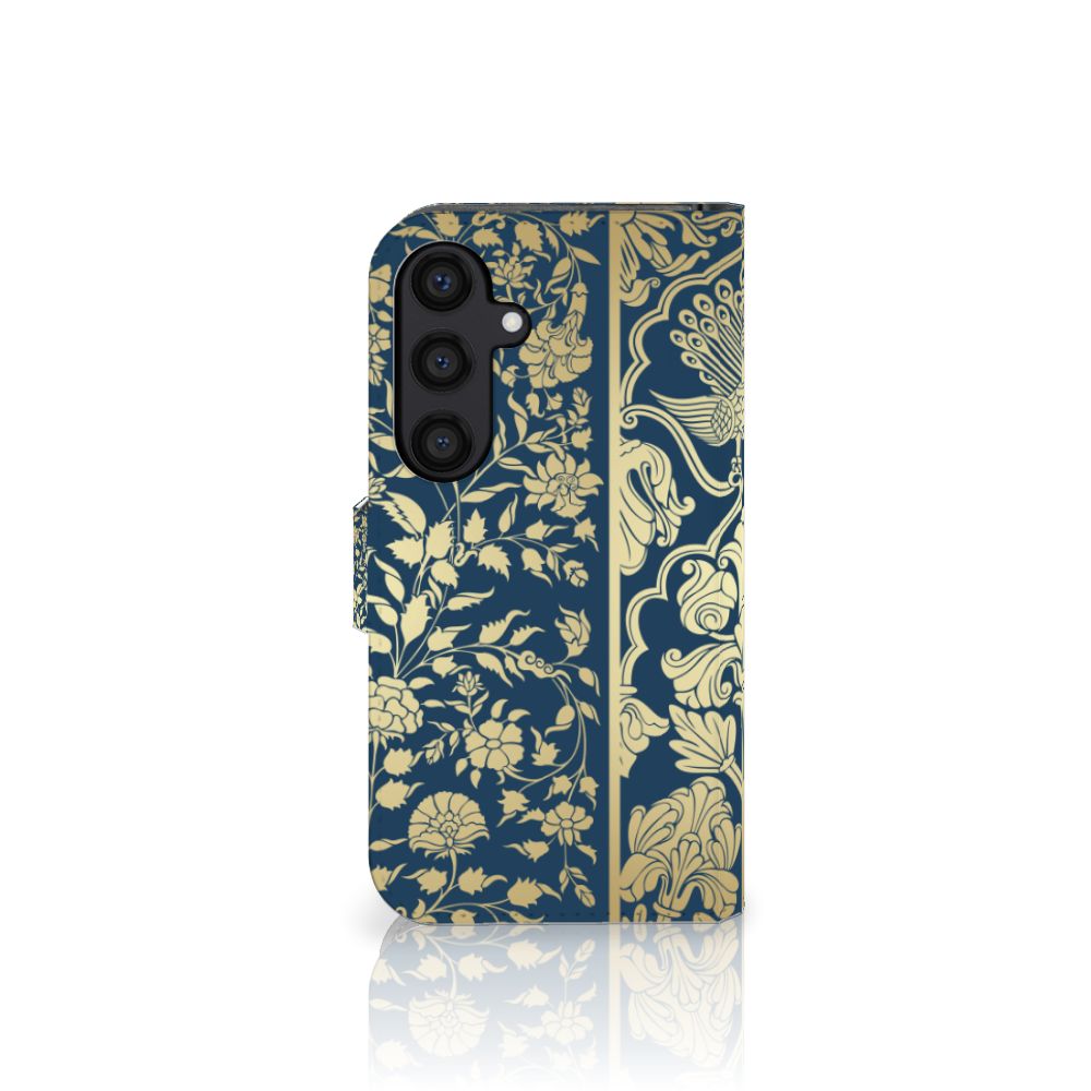 Samsung Galaxy S24 Hoesje Beige Flowers hoesje beige bloemen zijaanzicht