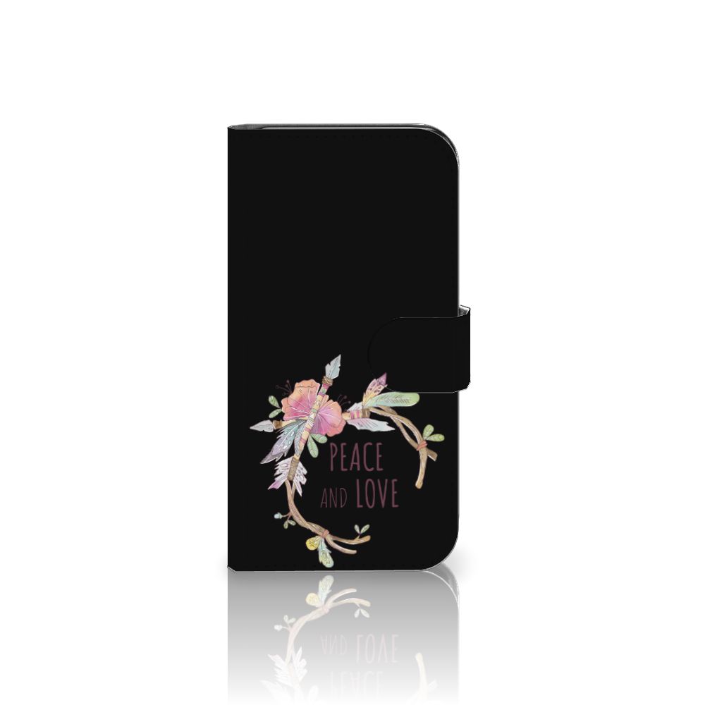 Samsung Galaxy S24 Leuk Hoesje Boho Text zijaanzicht met bloemen en tekst