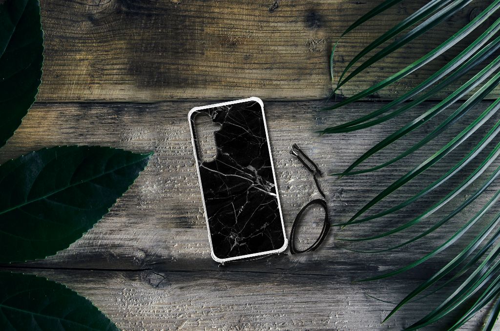 Samsung Galaxy S24 Plus Anti-Shock Hoesje Marmer Zwart - Origineel Cadeau Vader B2C Telecom