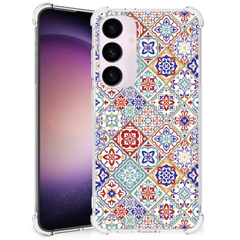 Samsung Galaxy S24 Plus Anti-Shock Hoesje Tiles Color achterkant