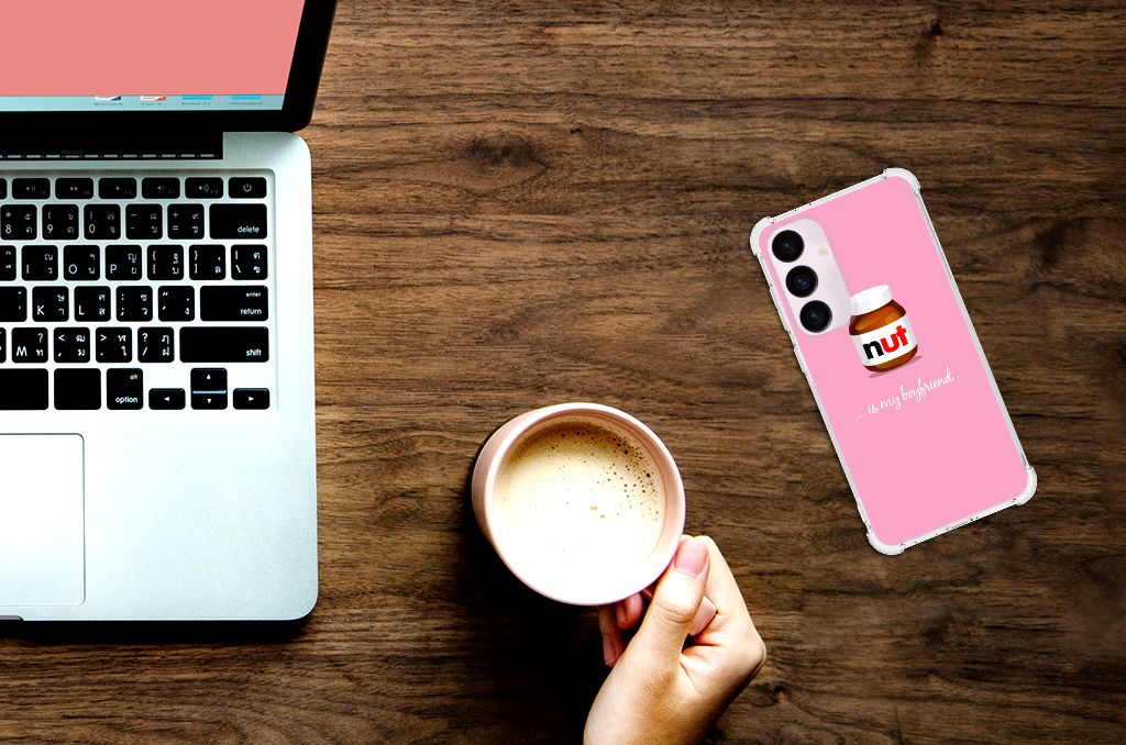 Samsung Galaxy S24 Plus Beschermhoes Nut Boyfriend design bovenaanzicht