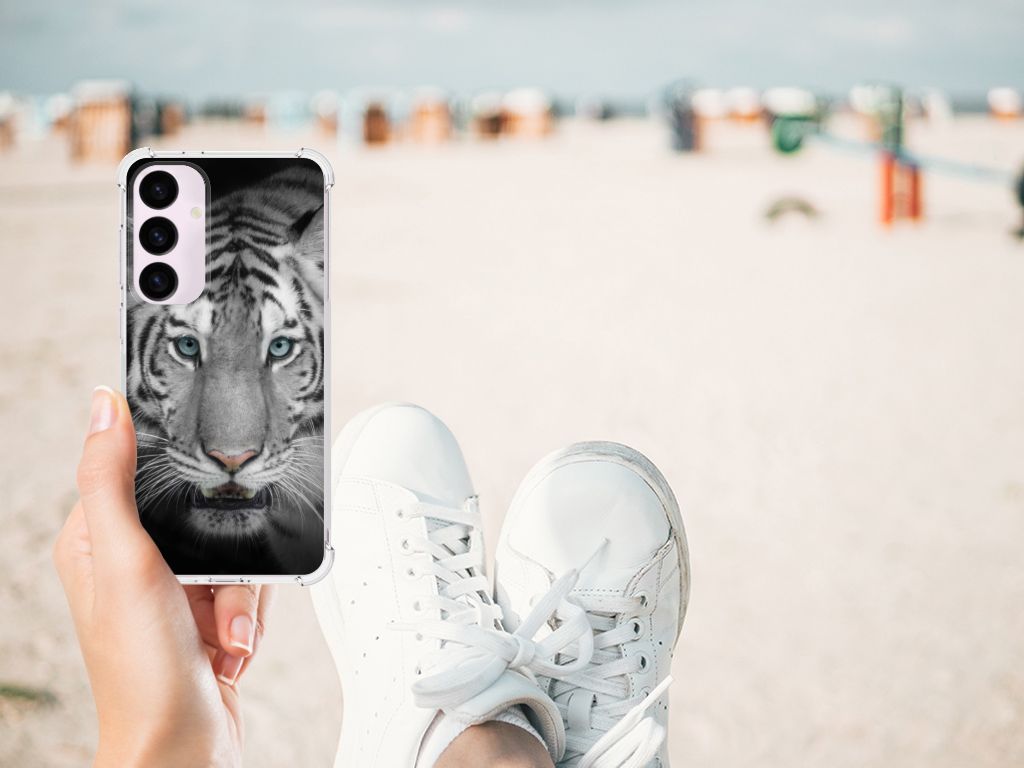 Samsung Galaxy S24 Plus Case Anti-shock Tijger telefoonhoesje tijgerdesign hand strand