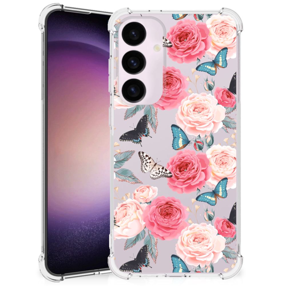 Samsung Galaxy S24 Plus Case Butterfly Roses achterkant