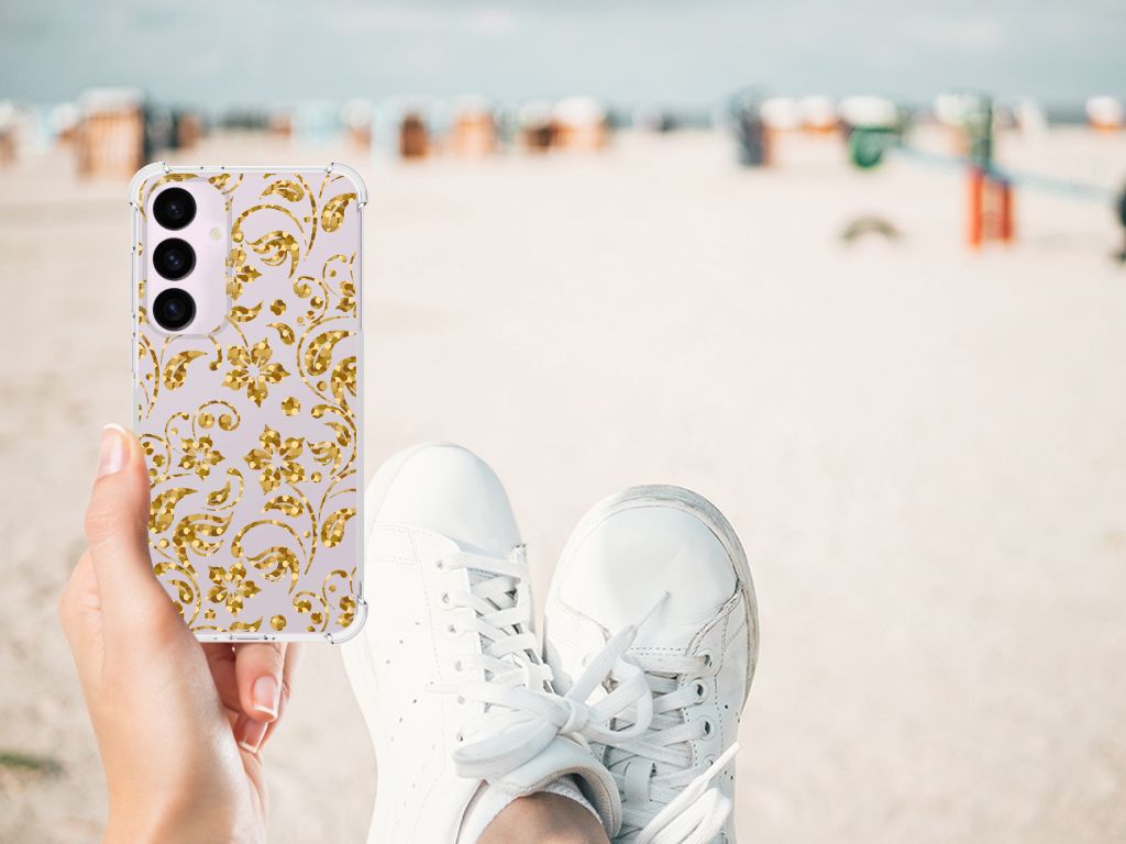 Samsung Galaxy S24 Plus Case Gouden Bloemen B2C Telecom
