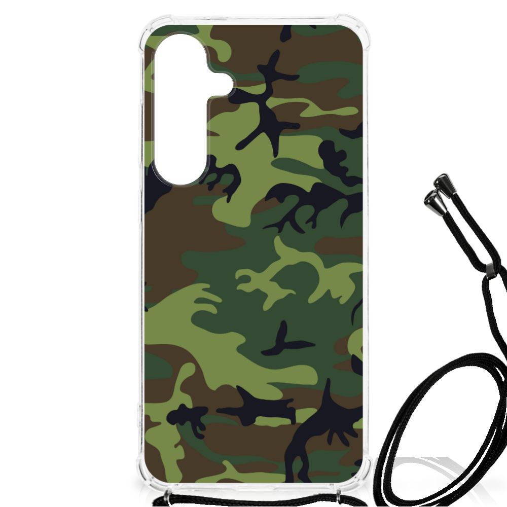 Samsung Galaxy S24 Plus Doorzichtige Silicone Hoesje Army Dark B2C Telecom