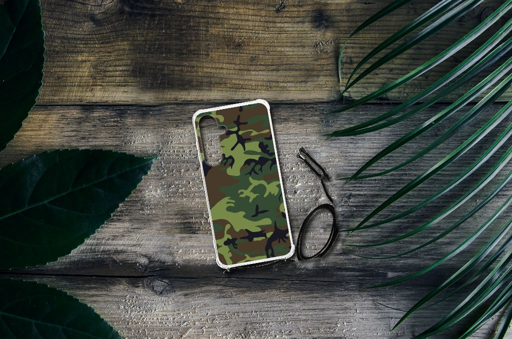 Samsung Galaxy S24 Plus Doorzichtige Silicone Hoesje Army Dark B2C Telecom