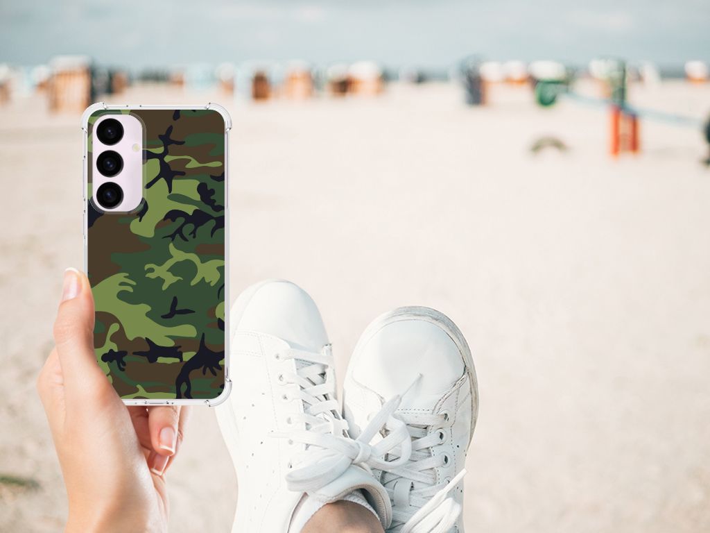 Samsung Galaxy S24 Plus Doorzichtige Silicone Hoesje Army Dark B2C Telecom