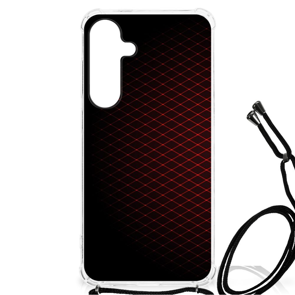 Samsung Galaxy S24 Plus Doorzichtige Silicone Hoesje Geruit Rood B2C Telecom
