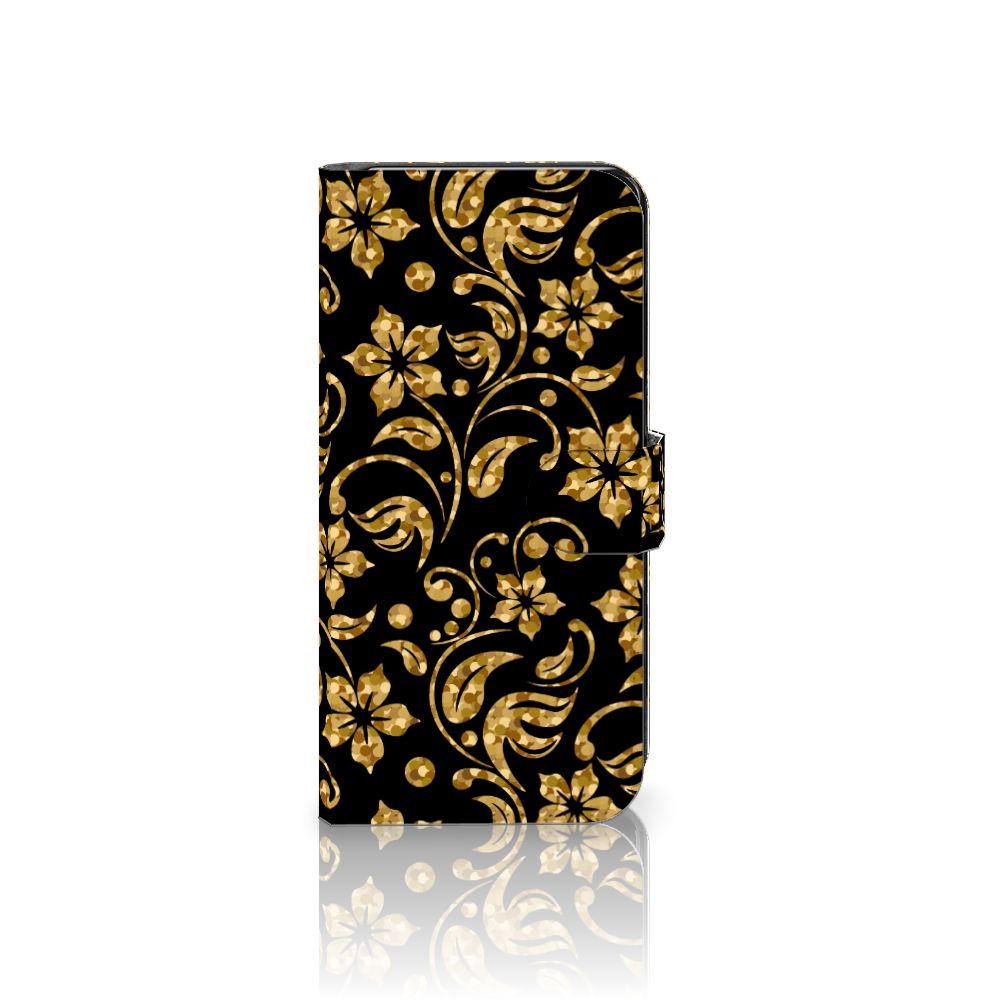 Samsung Galaxy S24 Plus Hoesje Gouden Bloemen bloemen design voorkant