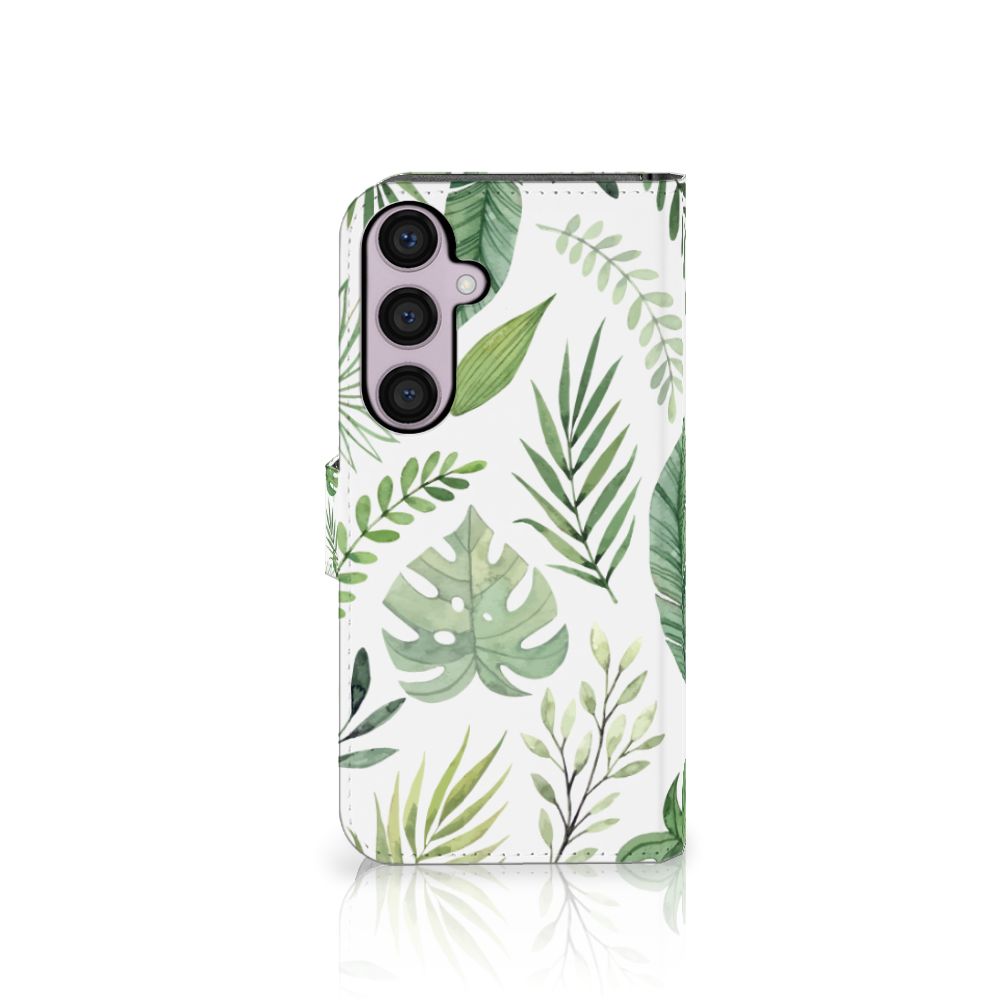 Samsung Galaxy S24 Plus Hoesje Leaves met bladerenpatroon voor een frisse uitstraling 🍃.