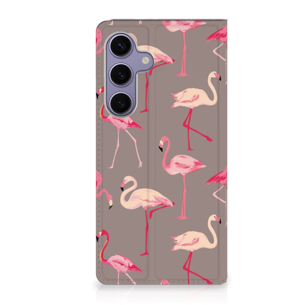 Samsung Galaxy S24 Plus Hoesje maken Flamingo flamingo design hoesje aanzicht