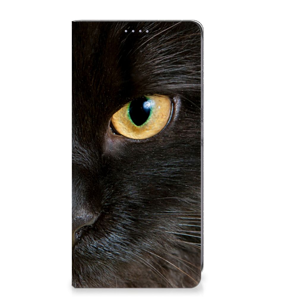 Samsung Galaxy S24 Plus Hoesje maken Zwarte Kat design zwart kat aanzicht