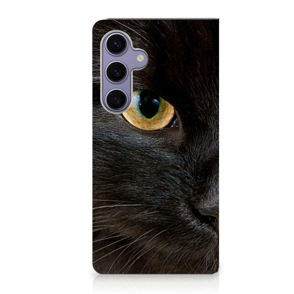 Samsung Galaxy S24 Plus Hoesje maken Zwarte Kat zwarte kat close-up design hoesje