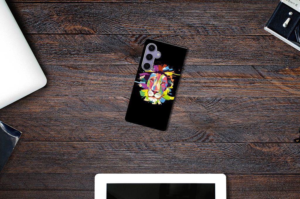 Samsung Galaxy S24 Plus Magnet Case Lion Color bovenaanzicht