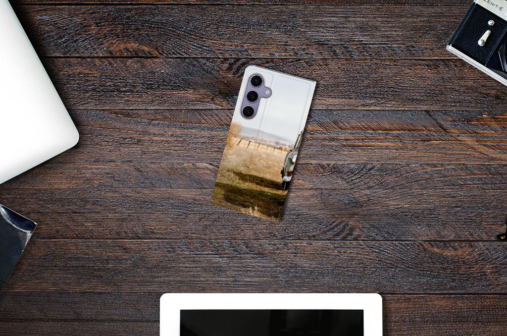 Samsung Galaxy S24 Plus Stand Case Vintage Auto hoesje vintage auto retro