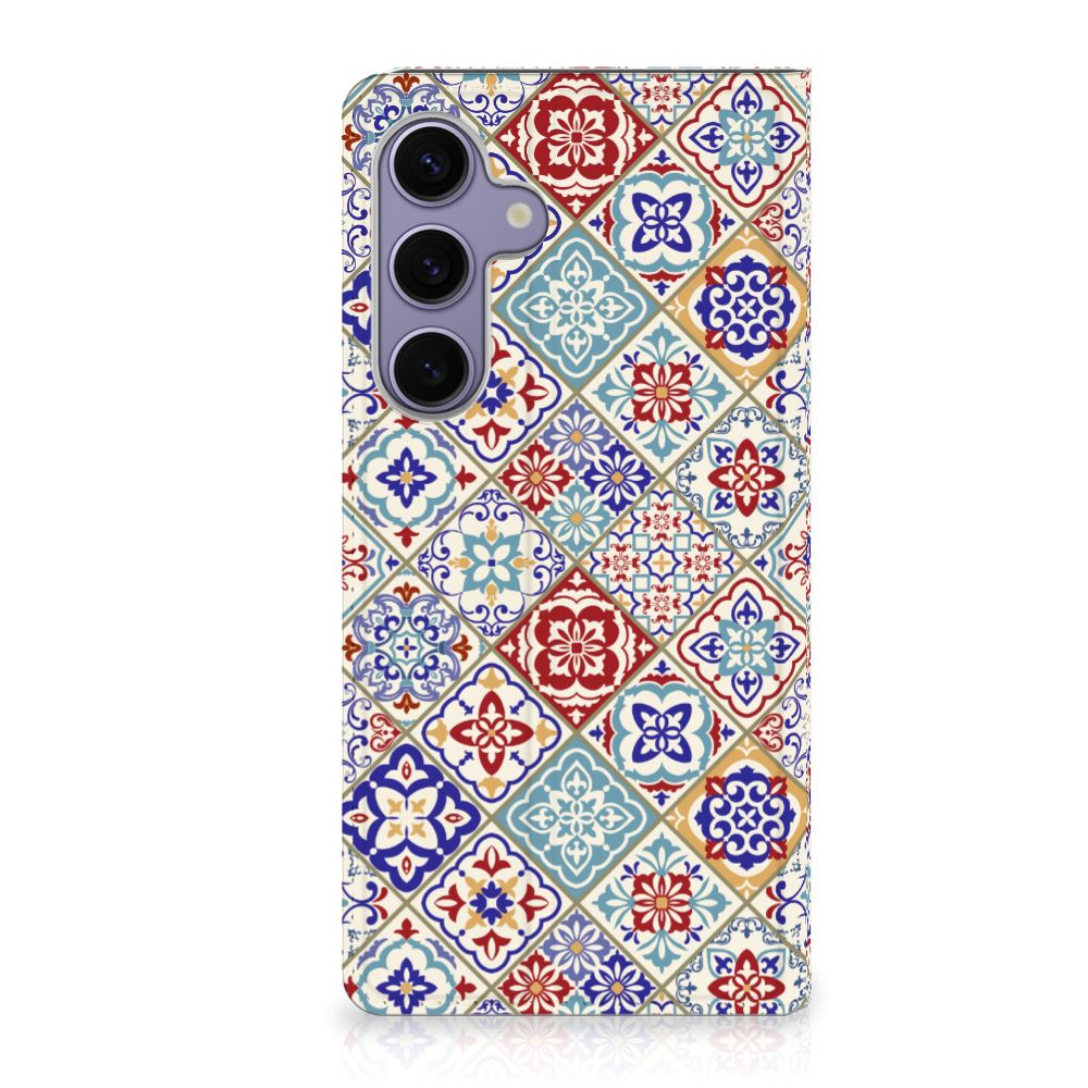 Samsung Galaxy S24 Plus Standcase Tiles Color design unieke aanzicht
