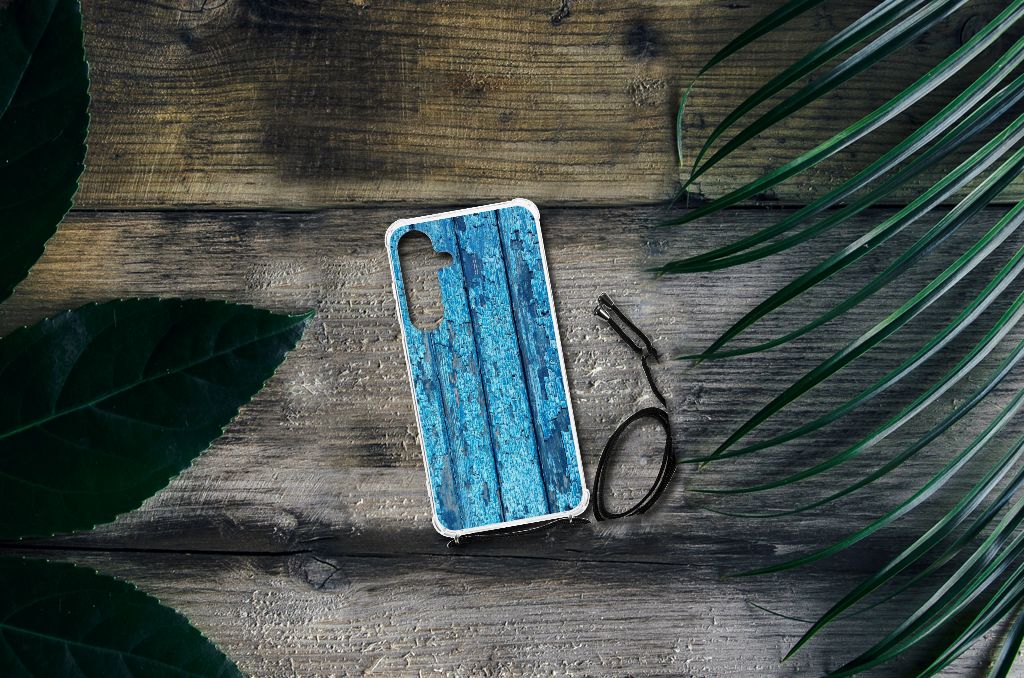 Samsung Galaxy S24 Plus Stevig Telefoonhoesje Wood Blue B2C Telecom