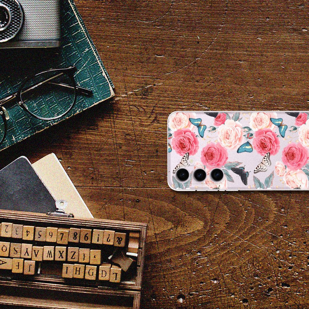 Samsung Galaxy S24 Plus TPU Case Butterfly Roses design bovenkant