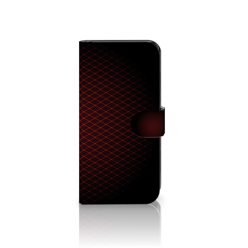 Samsung Galaxy S24 Plus Telefoon Hoesje Geruit Rood met een strak ruitpatroon en sluitlipje.
