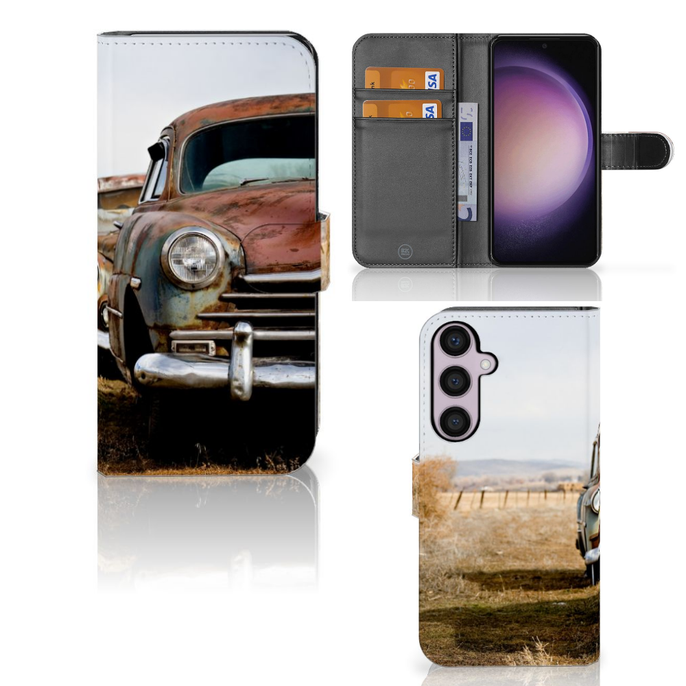 Samsung Galaxy S24 Plus Telefoonhoesje met foto Vintage Auto vintage auto design front aanzicht