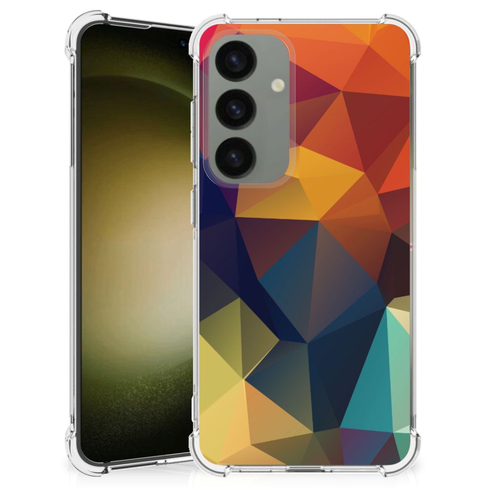 Samsung Galaxy S24 Shockproof Case Polygon Color achterkant design