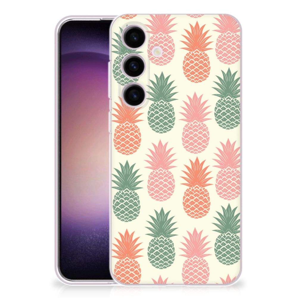 Samsung Galaxy S24 Siliconen Case Ananas ananas design voorkant