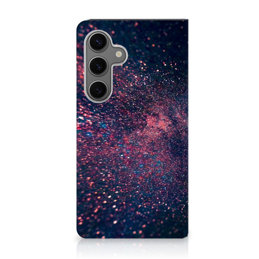 Samsung Galaxy S24 Stand Case Stars design sterren paarse blauwe glitter achtergrond