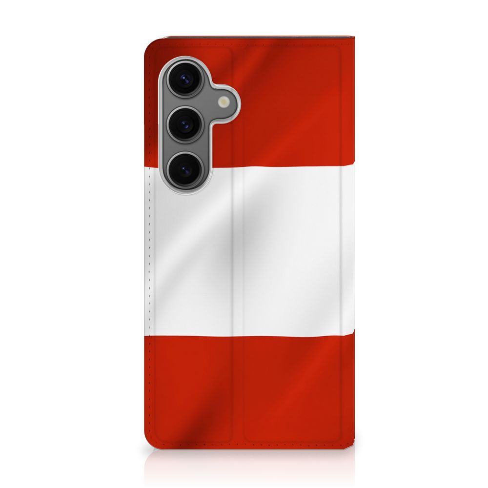 Samsung Galaxy S24 Standcase Oostenrijk - stijlvolle en duurzame bescherming met de Oostenrijkse vlag 🏴‍☠️.