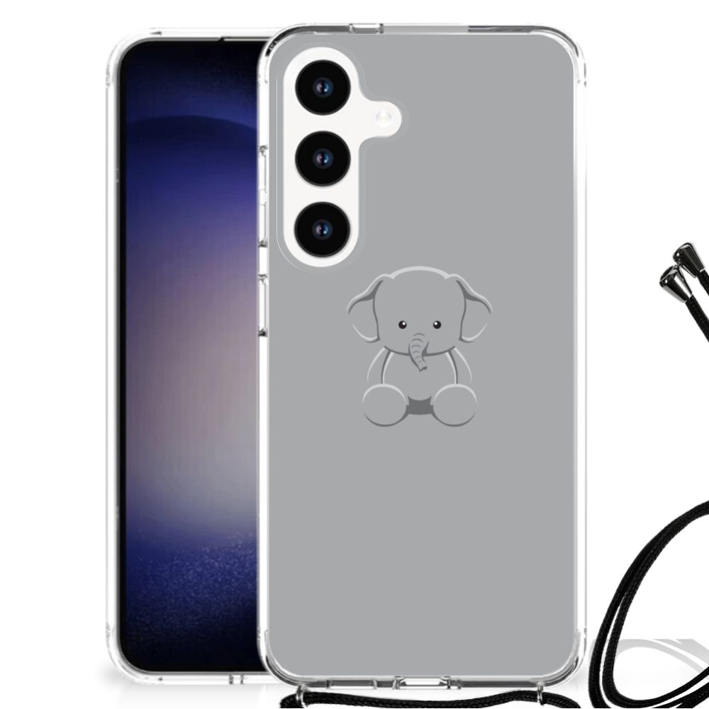 Samsung Galaxy S24 Stevig Bumper Hoesje Grijs Baby Olifant B2C Telecom