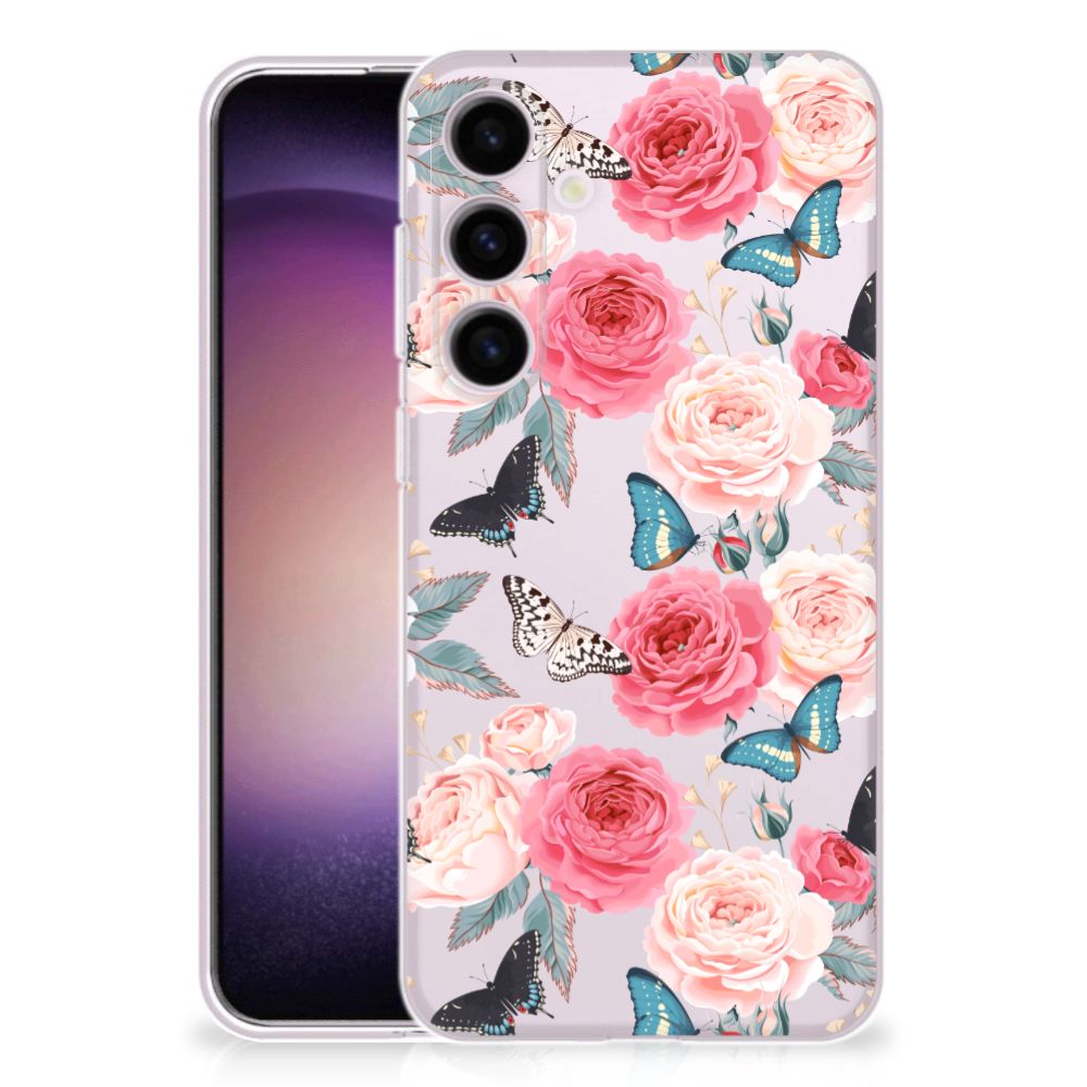 Samsung Galaxy S24 TPU Case Butterfly Roses B2C Telecom