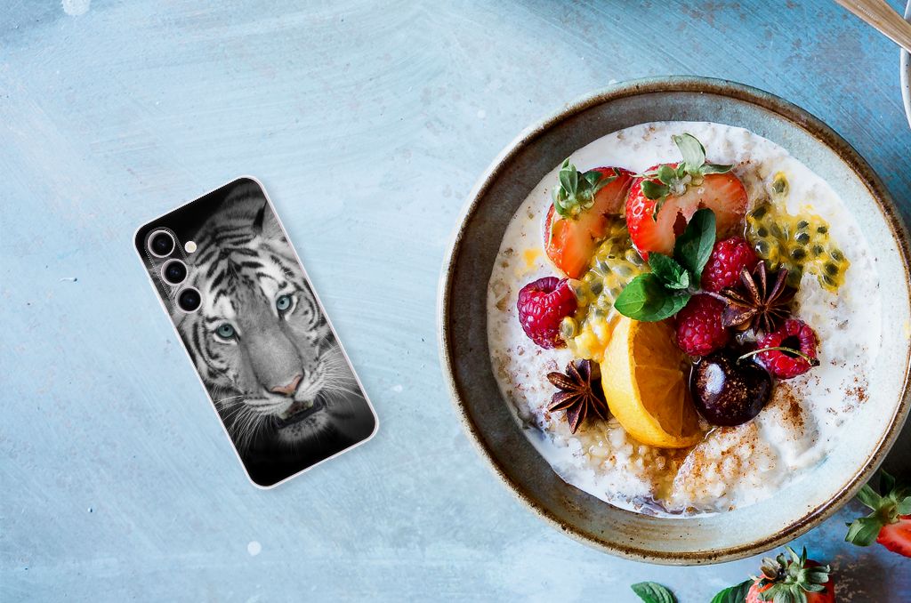 Samsung Galaxy S24 TPU Hoesje Tijger tijger design voorkant food schotel fruit