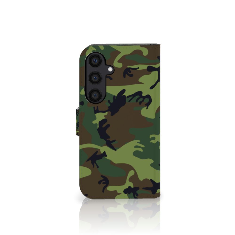 Samsung Galaxy S24 Telefoon Hoesje Army Dark telefoonhoesje camouflage design aanzicht