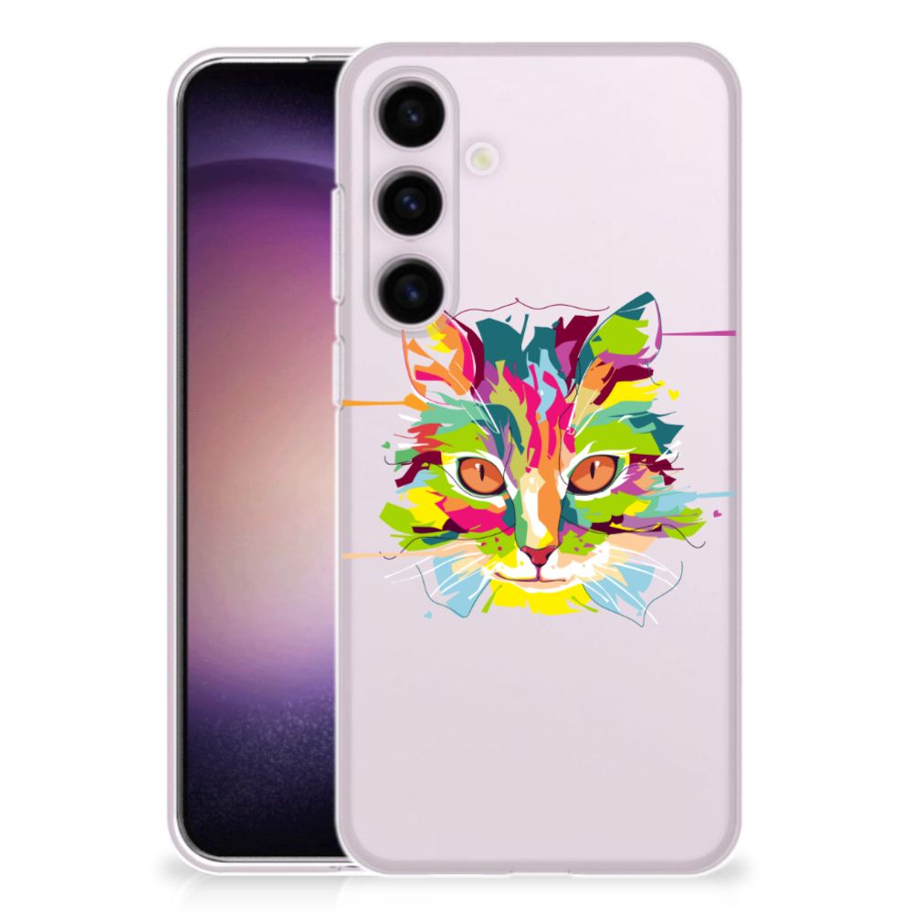 Samsung Galaxy S24 Telefoonhoesje met Naam Cat Color B2C Telecom