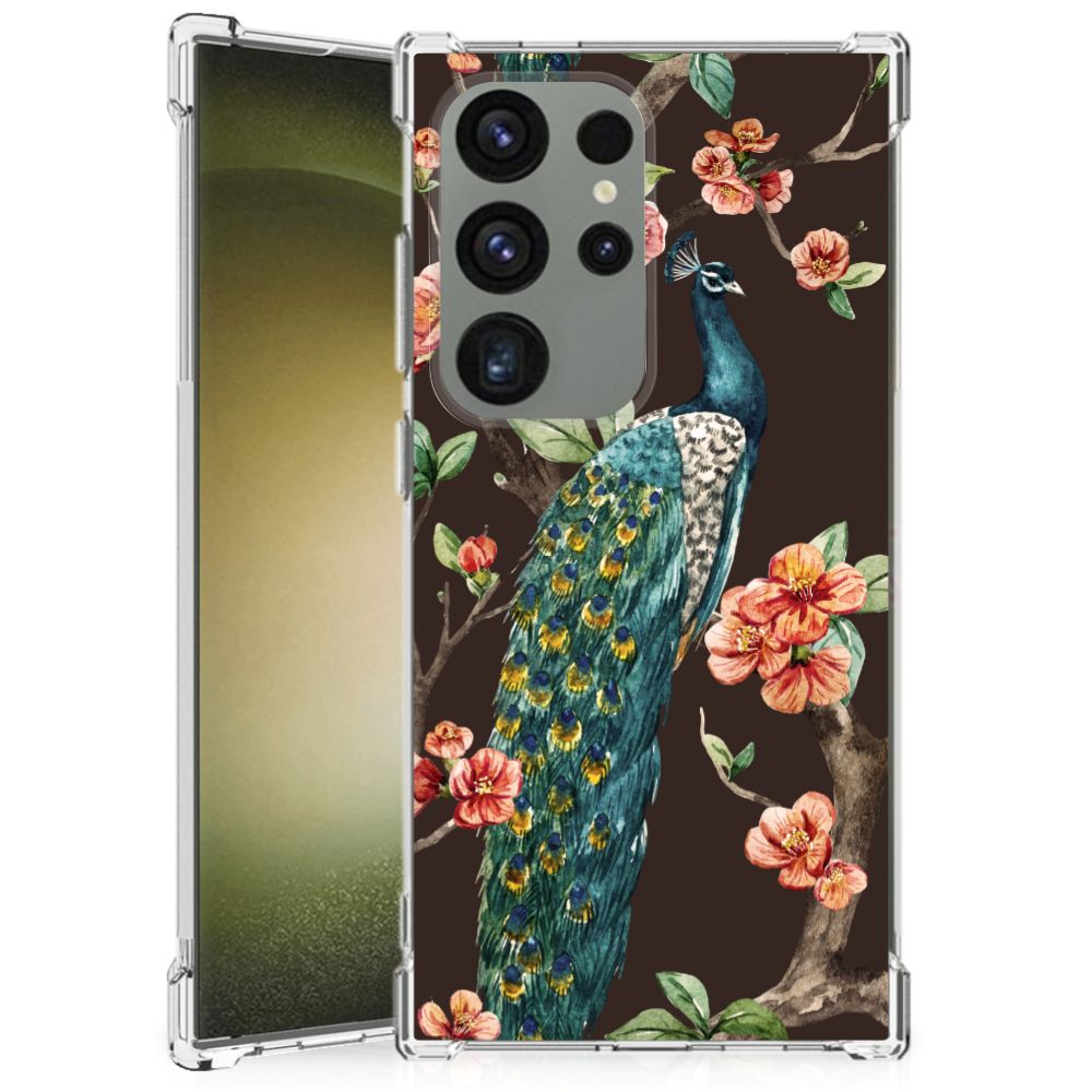 Samsung Galaxy S24 Ultra Case Anti-shock Pauw met Bloemen B2C Telecom