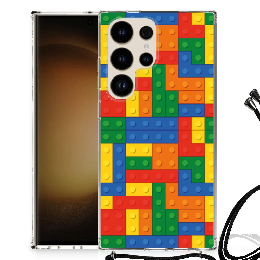 Samsung Galaxy S24 Ultra Doorzichtige Silicone Hoesje Blokken B2C Telecom