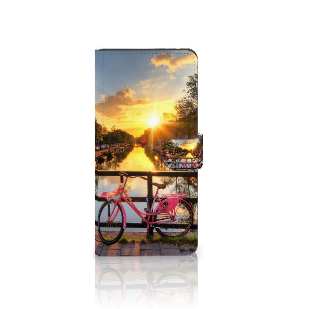 Samsung Galaxy S24 Ultra Flip Cover Amsterdamse Grachten fiets zonsondergang aanzicht